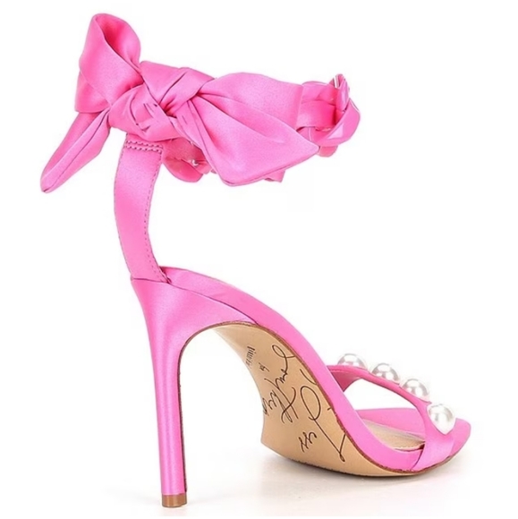 ANTONIO MELANI x Jess Southern Jean Pearl Studded Bow Chain Dress Sandals SZ 9.5 - Picture 4 of 16